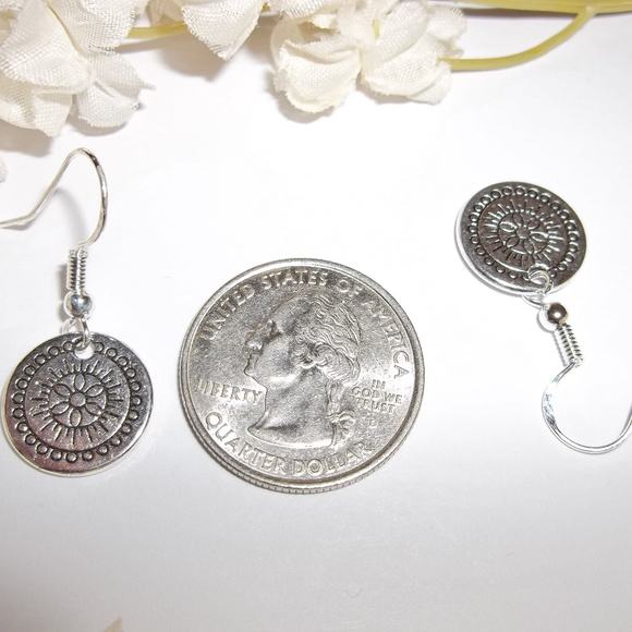 Modern Mandala Earrings Boho Bohemian Dangle 1563 - Picture 6 of 6